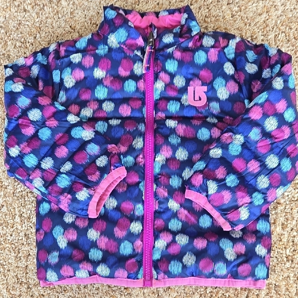 Burton Pink and Purple Puffer Jacket Vibrant Design